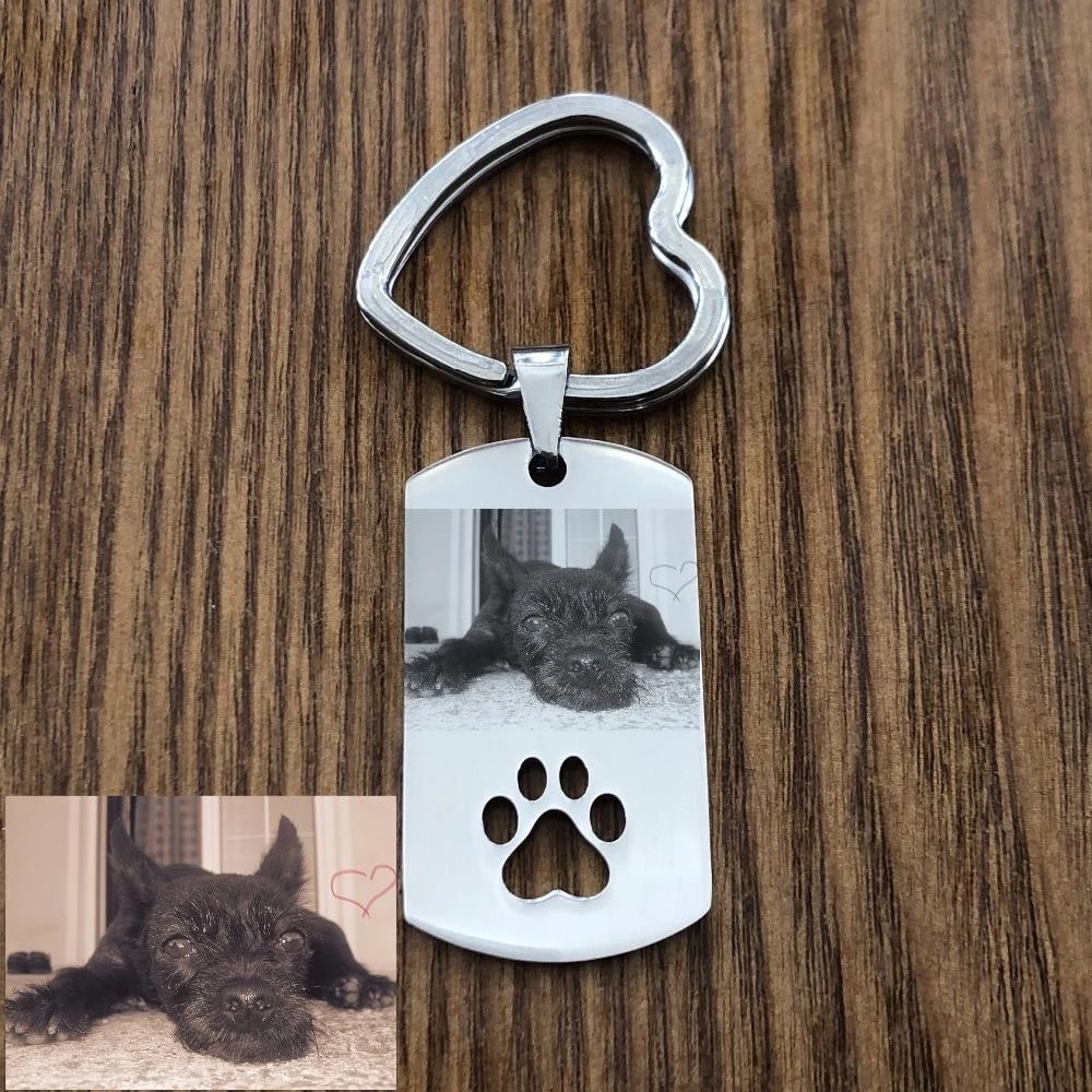 Personalized Photo Keychain With Pet Tags