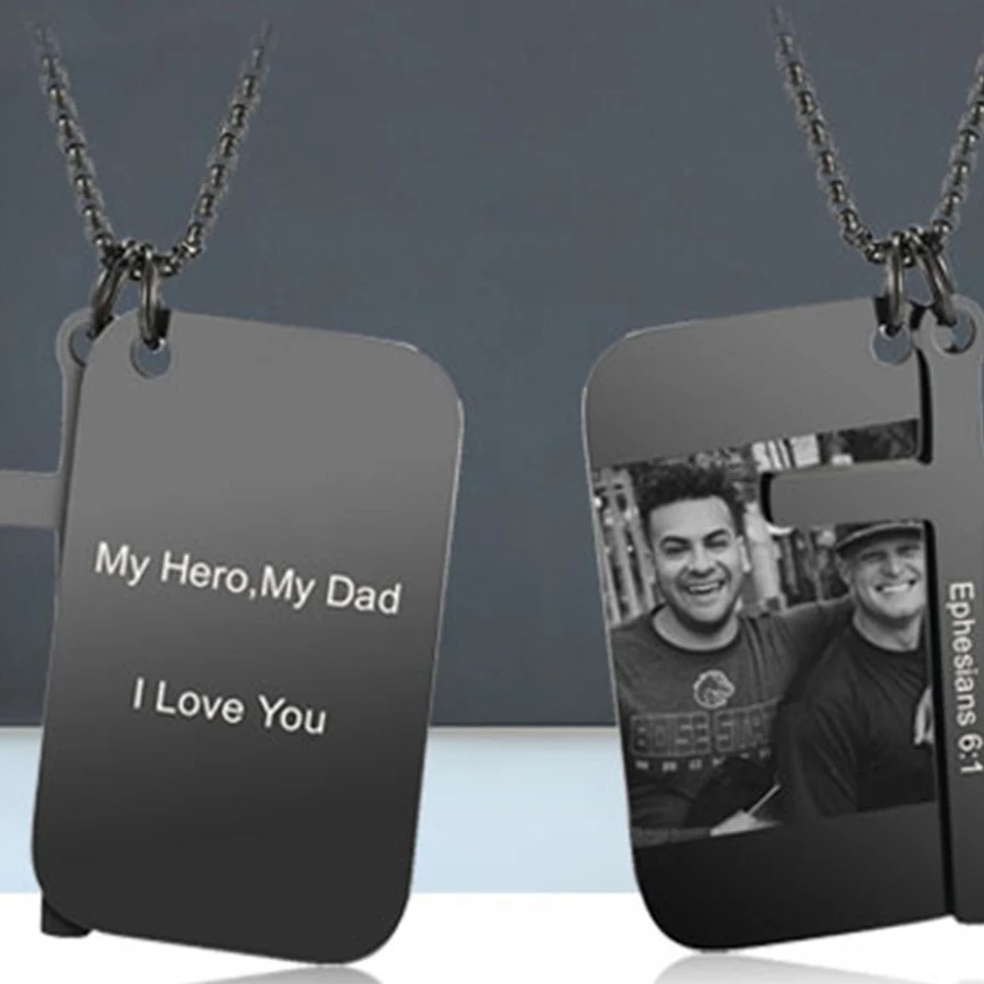 Personalized Picture Cross Necklace