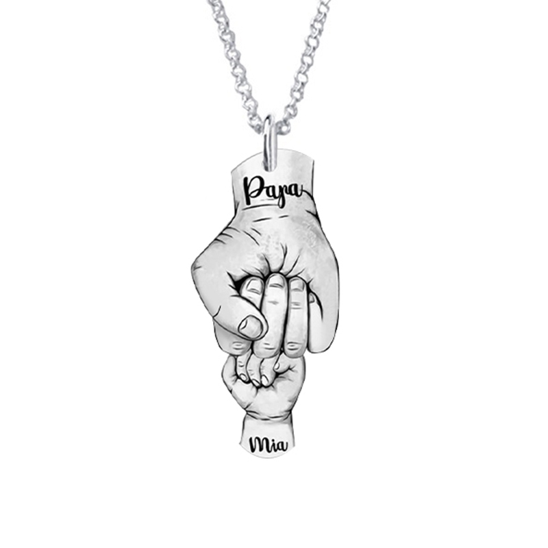 Personalized Father's Day Name Hand Necklace