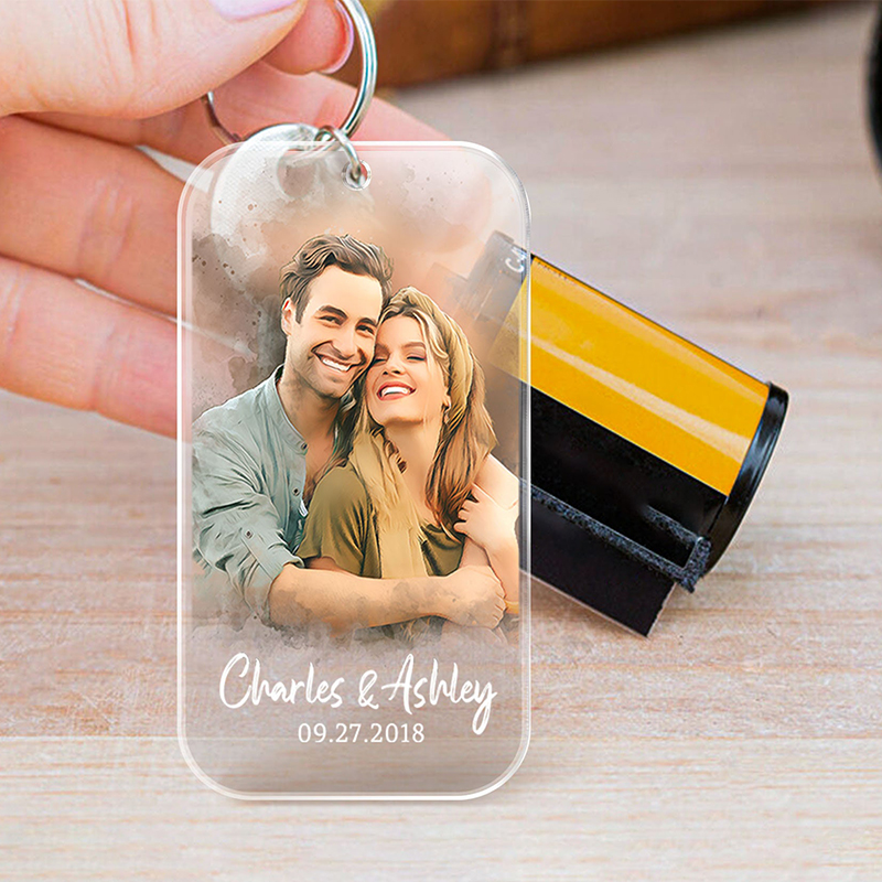 Personalized Couple Photo Keychain