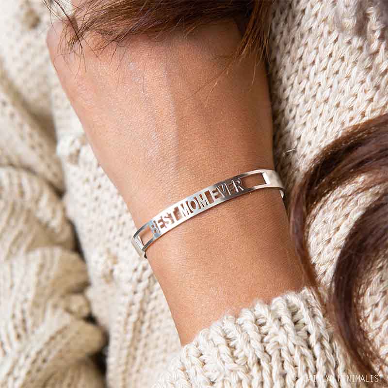 Personalized Cutout Coordinates Information Bracelet