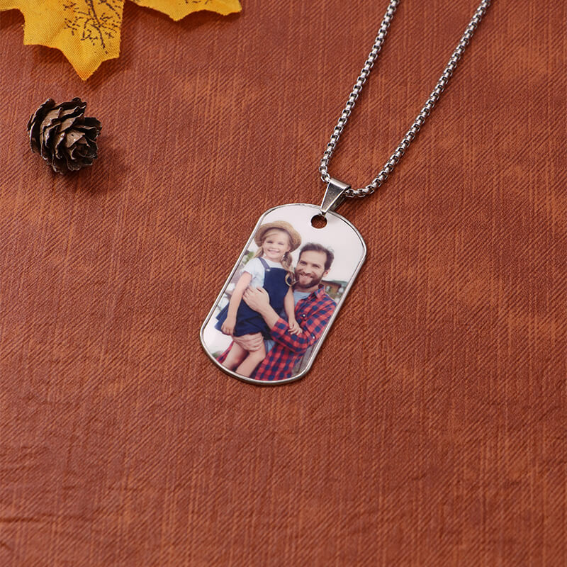 Personalized photo titanium steel necklace