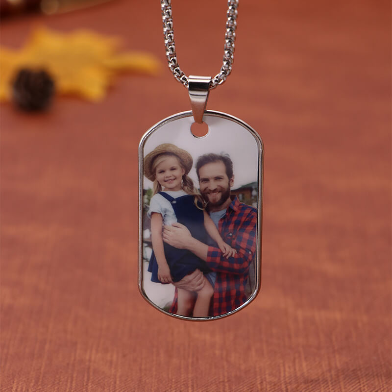 Personalized photo titanium steel necklace