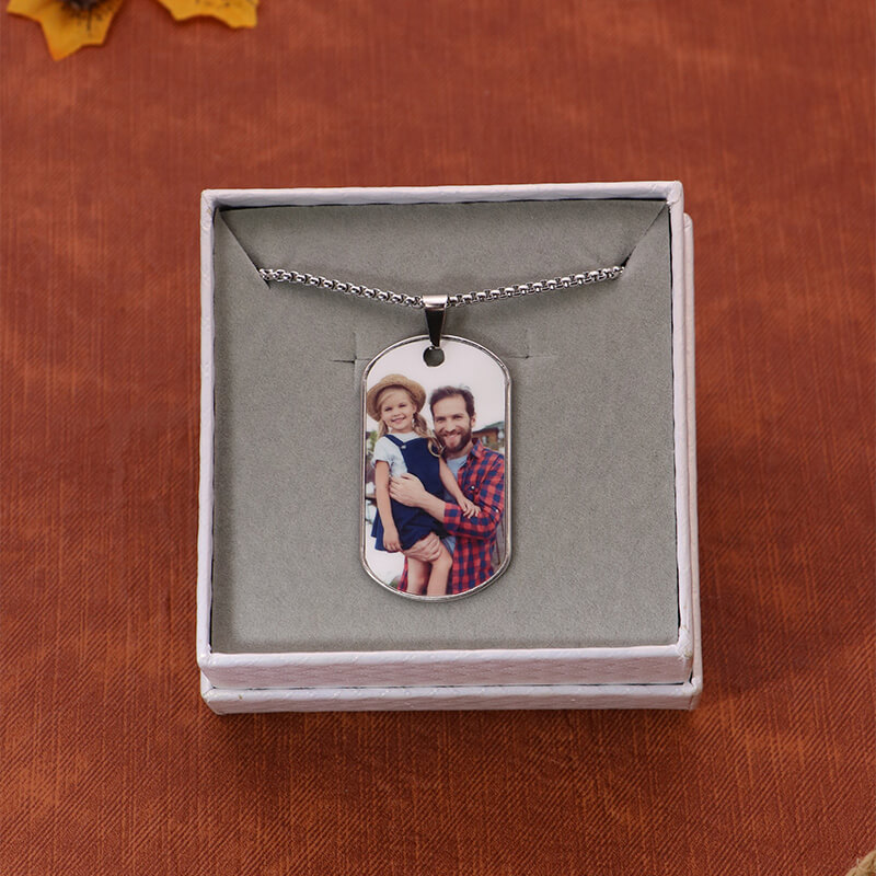 Personalized photo titanium steel necklace