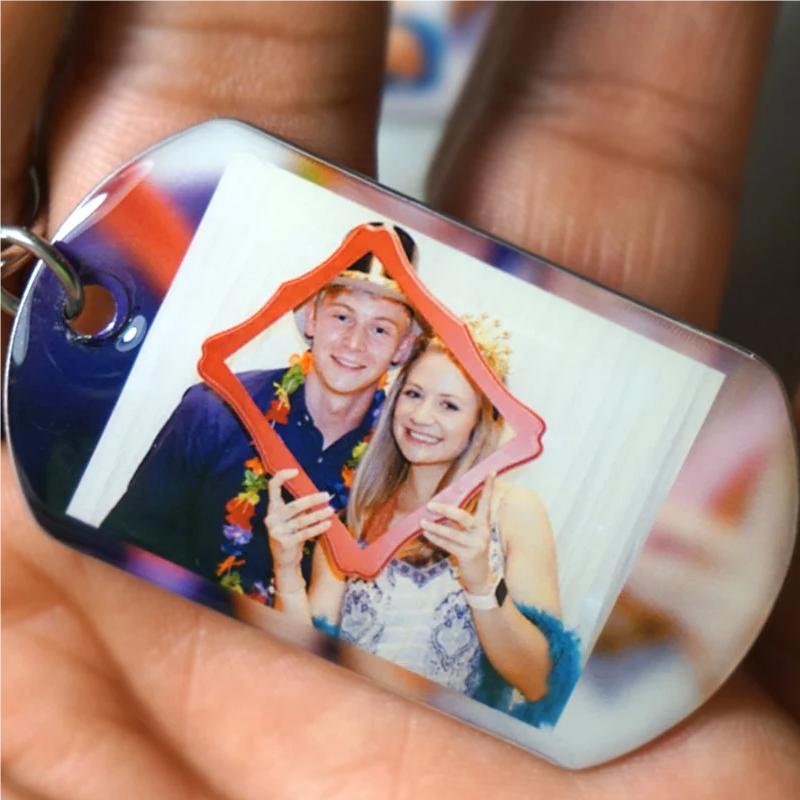 Personalized couple photo keychain for boyfriend