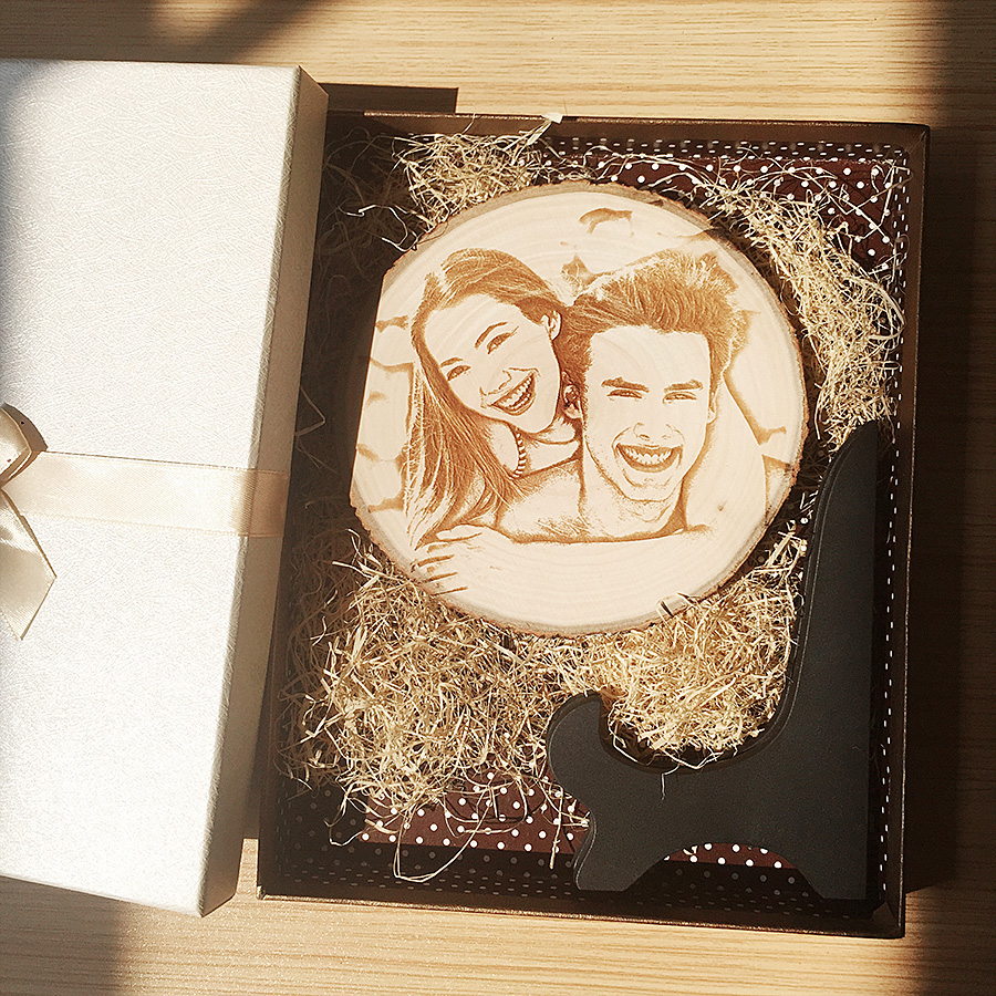 Personalized Photo Wood Engraved Ornament