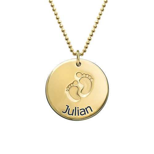 Baby Name Necklace with Footprints 