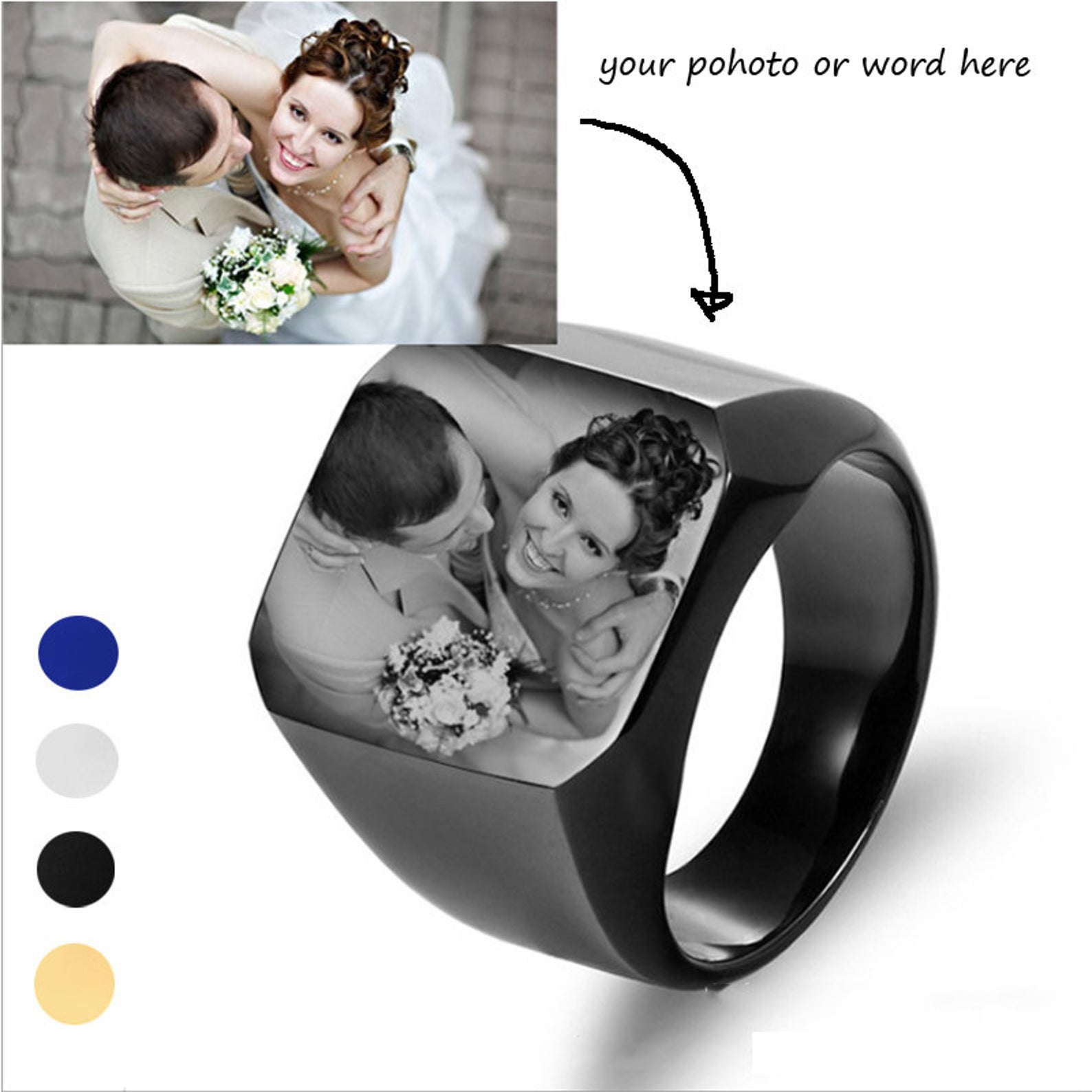 Photo Engraved Ring