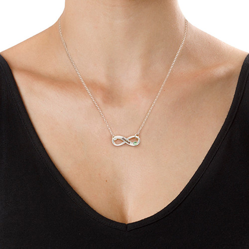 Engraved Swarovski Infinity Necklace