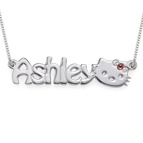 Kute Kitten Name Necklace for Girls