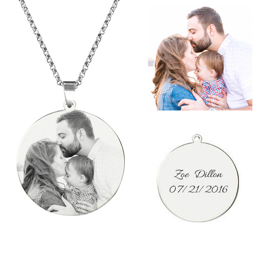 Personalized Photo Necklace Silver