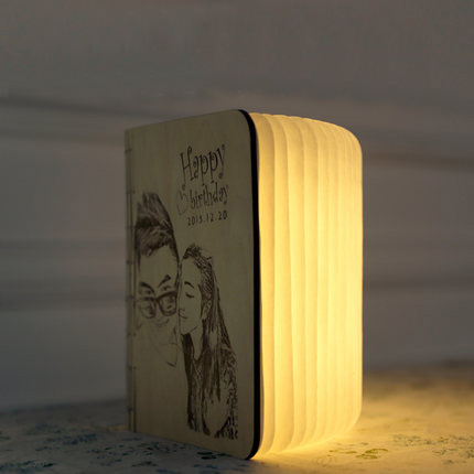 Wooden Folding Book Light- Creative gift for Christmas